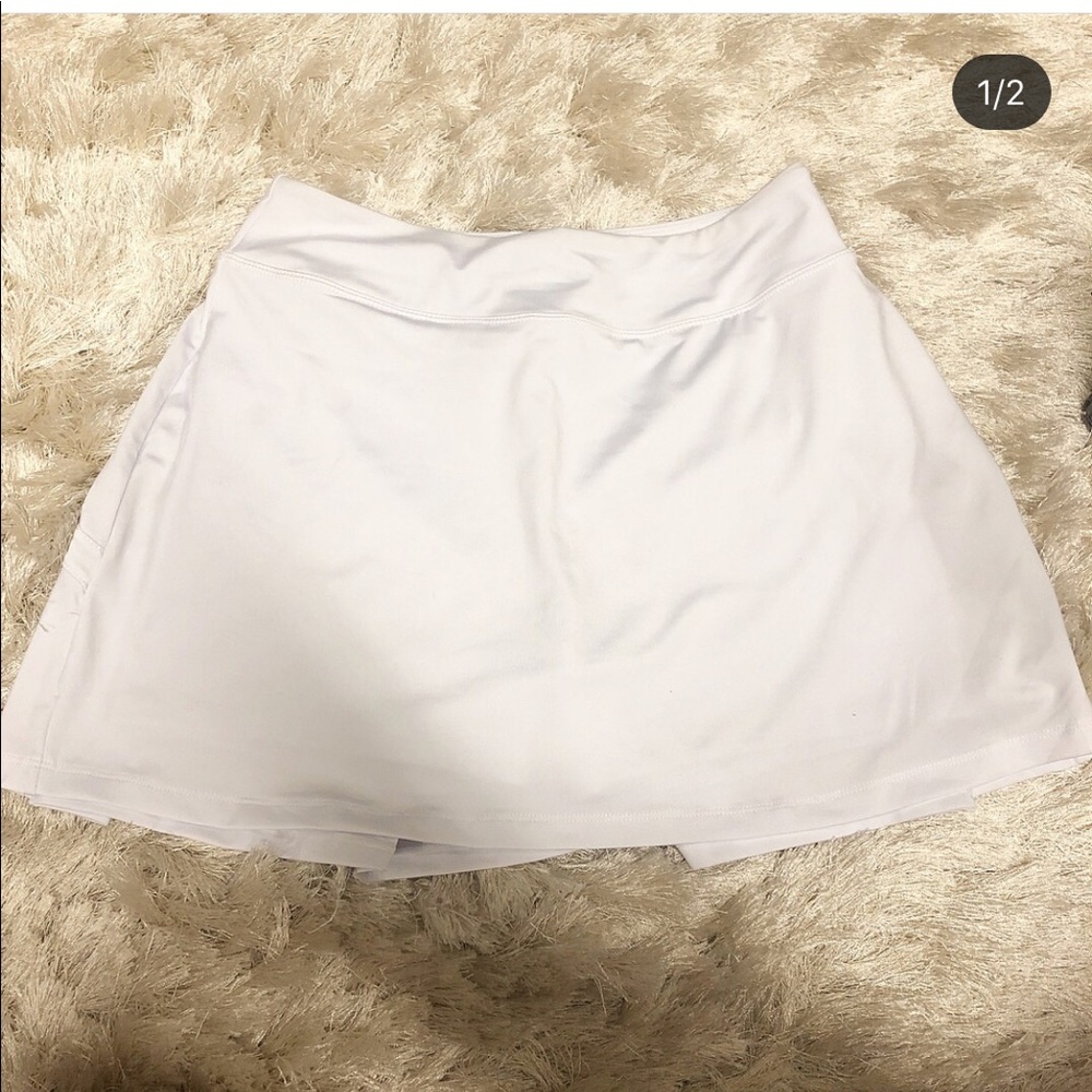 white tennis skirt